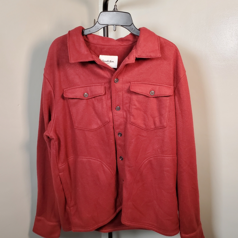 Men's Maroon Button-Up Jacket